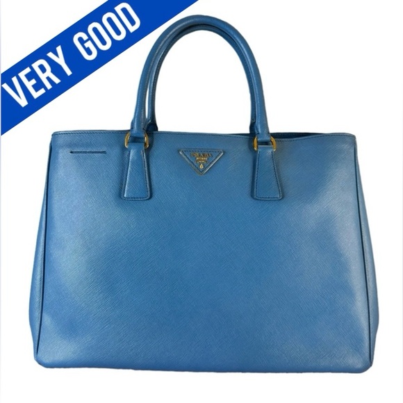 12 Prada Galleria Baltic Blue Saffiano Large Tote - Picture 1 of 11